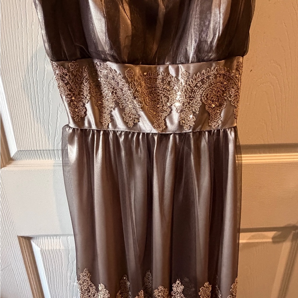 Elegant Black and Gold Lace Dress